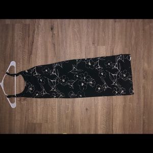 cute midi tight black and cream dress